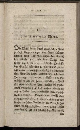 IX. Ueber die musikalische Malerei.