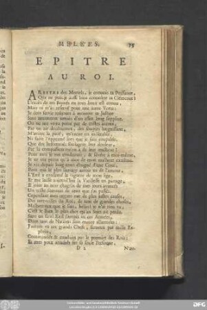 Epitre Au Roi.
