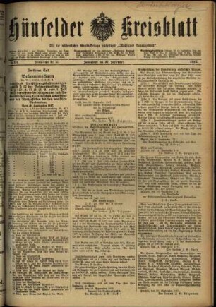 Ausgabe vom Samstag, den 22. September 1917.