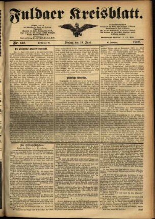Ausgabe vom Freitag, den 19. Juni 1908.