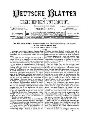 Der Wert freiwilliger Bestrebungen zur Tüchtigmachung der Jugend für die Charakterbildung : (Schluß)
