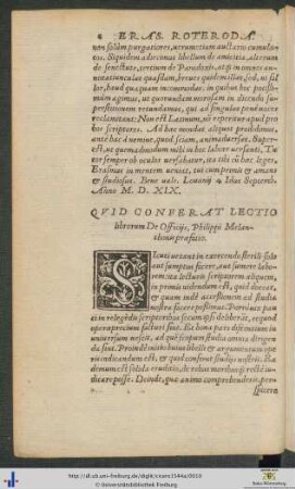 Quid Conferat Lectio librorum De Officijs