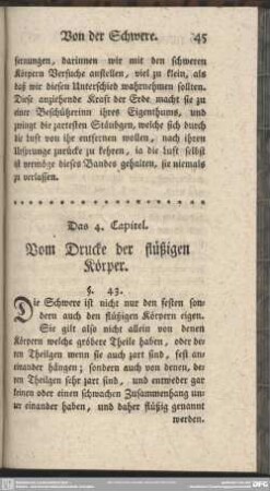 Das 4. Capitel. Vom Drucke der flüßigen Körper