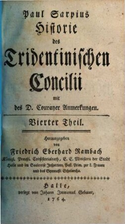 Paul Sarpius Historie des Tridentinischen Concilii, 4