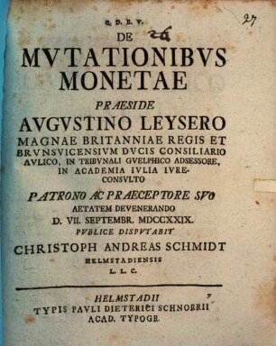 De mutationibus monetae