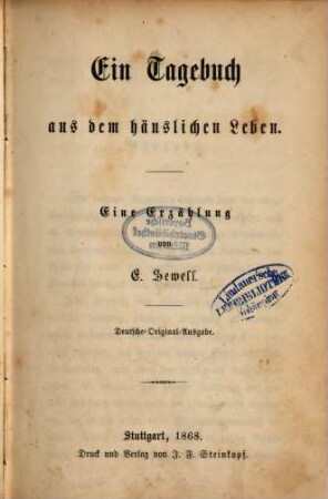 E. Sewell's ausgewählte Schriften, 8