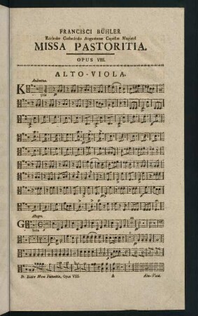 1-8, Alto-Viola. Missa Pastoritia