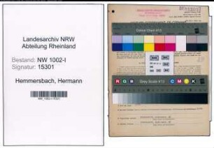 Entnazifizierung Hermann Hemmersbach, geb. 13.10.1890 (Kassierer)