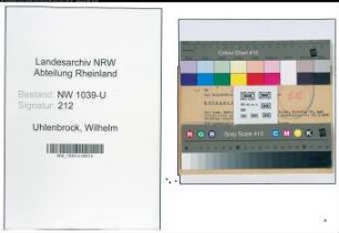 Entnazifizierung Wilhelm Uhlenbrock , geb. 00.00.0000 (Rektor)
