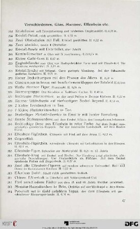 Verschiedenes, Glas, Marmor, Elfenbein etc. (Nr. 363-396)