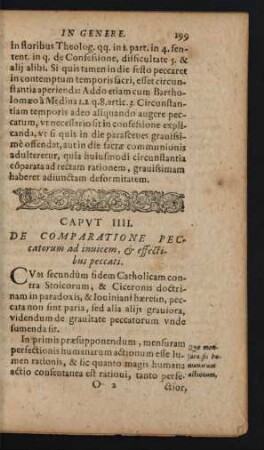 Caput IIII. De Comparatione Peccatorum ad inuicem ...