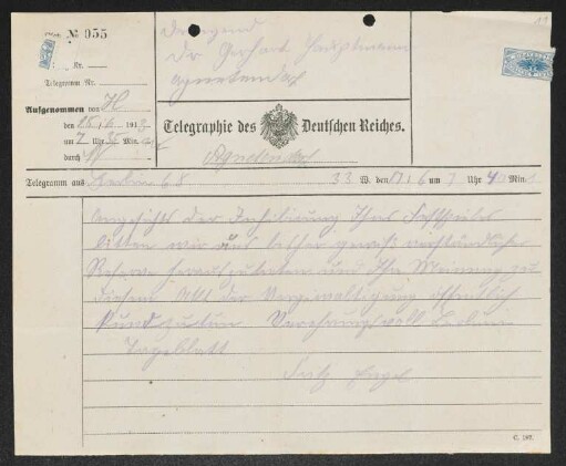 Brief von Fritz Engel von Berliner Tageblatt <Zeitung> an Gerhart Hauptmann