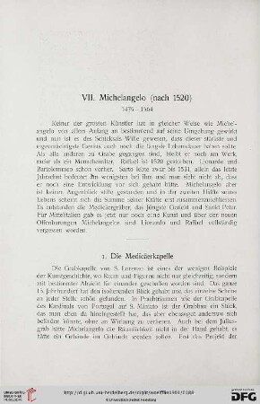 VII. Michelangelo (nach 1520)