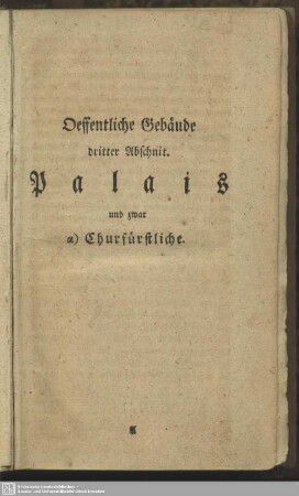 Oeffentliche Gebäude dritter Abschnit