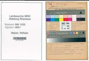 Entnazifizierung Wilhelm Netzer , geb. 14.01.1910 (Kaufmaennischer Angestellter)