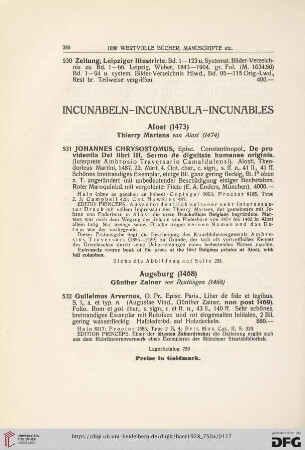 Incunabeln / Incunabula / Incunables (Nr. 531-589)