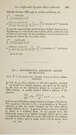 On a differential equation allied to Riccati's.