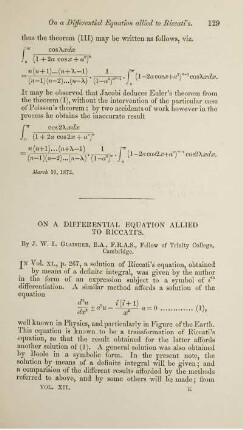 On a differential equation allied to Riccati's.