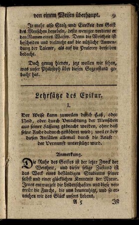 Lehrsätze des Epikur.