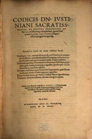 Codicis Dn. Ivstiniani Sacratiss. Principis Ex Repetita Praelectione Libri XII