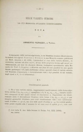 Sulle varieta cubiche la cue hessiana svanische identicamente.