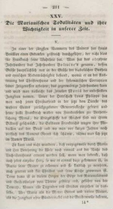211-215 Die Marianischen Sodalitäten und ihre Wichtigkeit in unserer Zeit : Fortsetzung