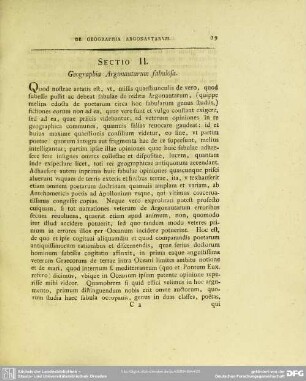 Sectio II. Geographia Argonautarum fabulosa