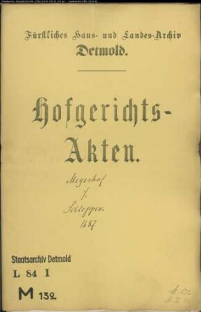 Meyerhof, Ecbert Felix, Lizentiat gegen Hermann Schlepper, Konduktor zu Breda - Beleidigung