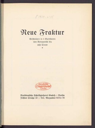 Neue Fraktur : [Schriftprobe]
