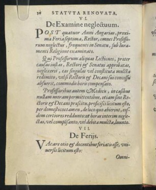 VII. De Feriis.
