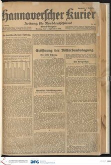 Hannoverscher Kurier : Hannoversches Tageblatt ; Morgenzeitung für Niedersachsen