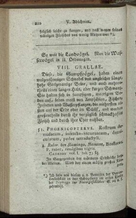 ... Wasservögel ...[Ordng. VIII. und IX.]