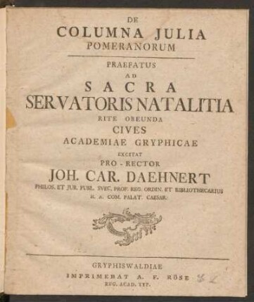 De Columna Julia Pomeranorum