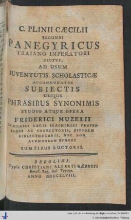 Panegyricus Traiano imperatori dictus