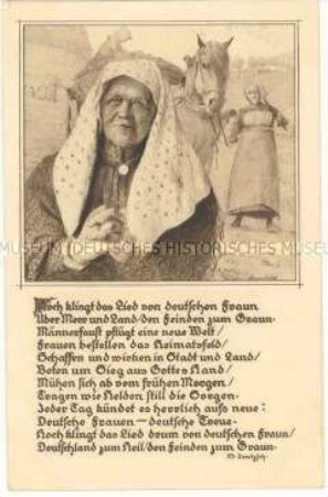 Postkarte mit patriotischem Gedicht