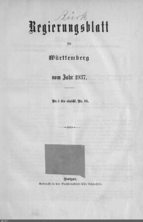 5.1937: Landesregierung, Amtsblatt 1937
