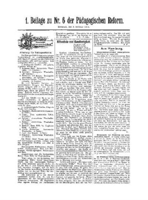 Hilfsschule und Handfertigkeit : 1. Beilage zu Nr. 6 der Pädagogischen Reform