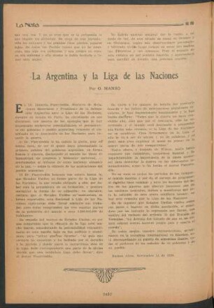 La Argentina y la Liga de las Naciones