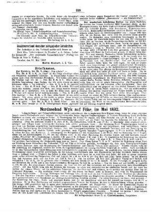 Nordseebad Wyk auf Föhr, im Mai 1892