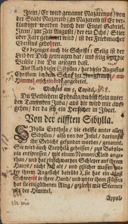 Von der eilfften Sibylla.