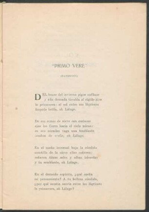 "Primo vere"