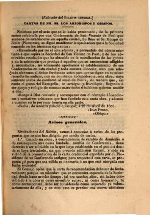 Boletín de la Sociedad de San Vicente de Paul. 2, 2. 1857
