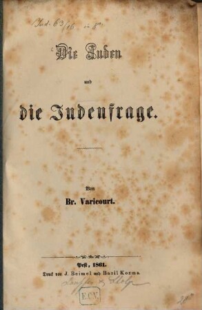 Die Juden und die Judenfrage
