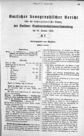 No. 7, 31. Januar 1920