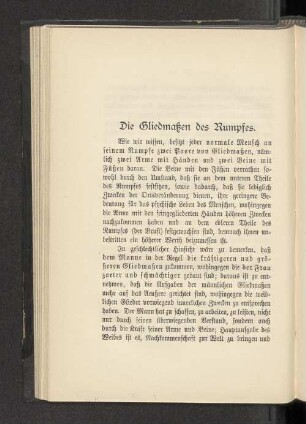 Die Gliedmaßen des Rumpfes.