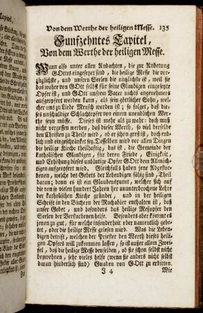 Funfzehntes Capitel, Von dem Werthe der heiligen Messe.
