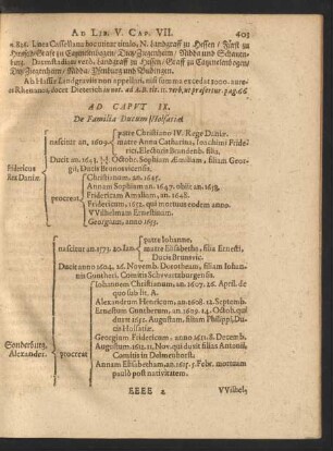 Ad Caput IX. De Familia Ducum Holsatiae.