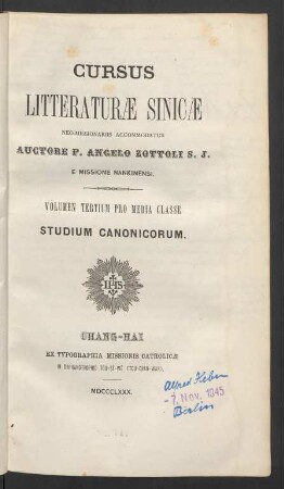 Vol. 3: Pro media classe: Studium canonicorum