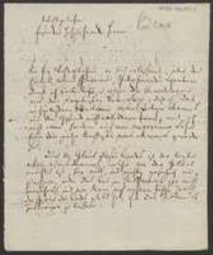 Brief von Charlotte Lucae an Regensburgische Botanische Gesellschaft