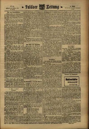 Zweite Ausgabe vom Freitag, den 24. Februar 1911.